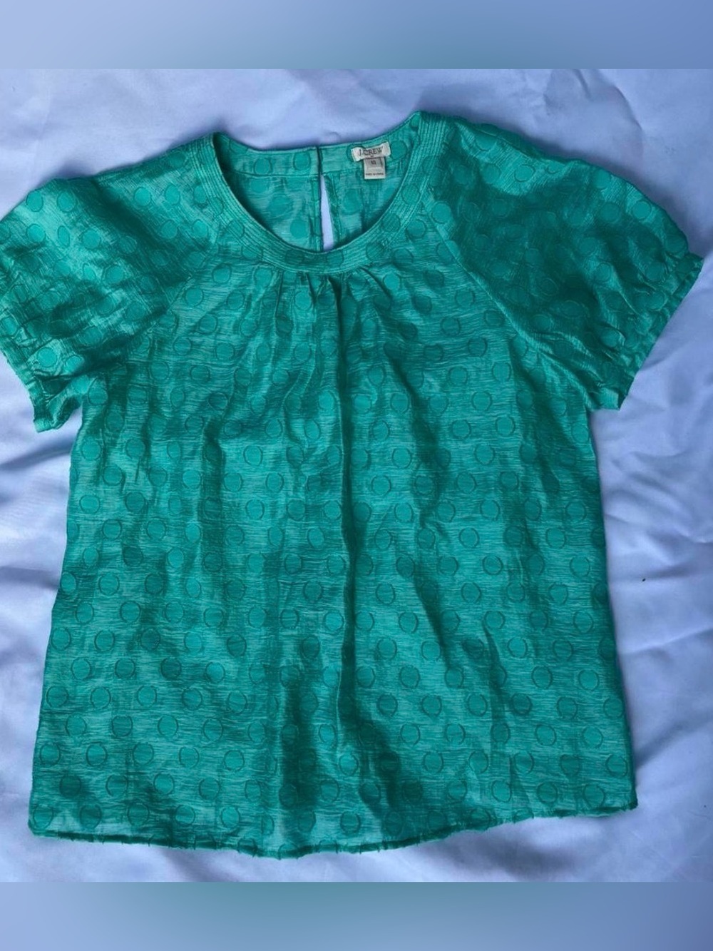 J. Crew  Teal Green Lightweight Summer  Top Size 10